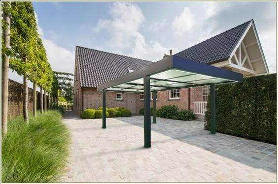 Réalisation d'un carport en aluminium pour camping-car contre une maison à Bourg-en-Bresse dans L'Ain par l'entreprise Heinrich